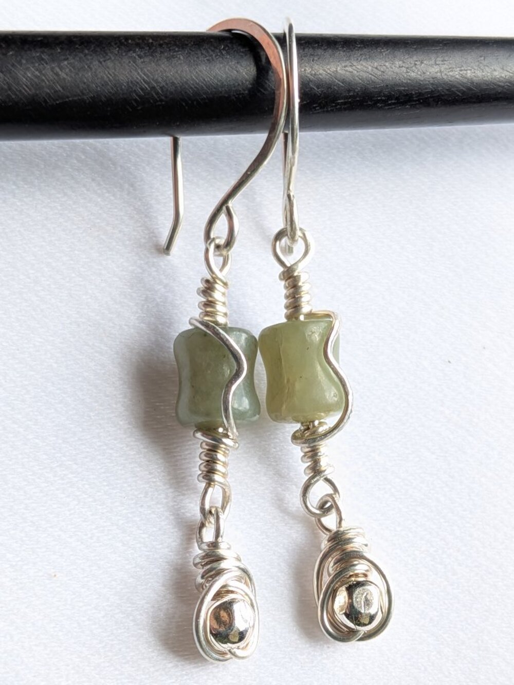 Serenity Jade Earrings In Sterling Silver